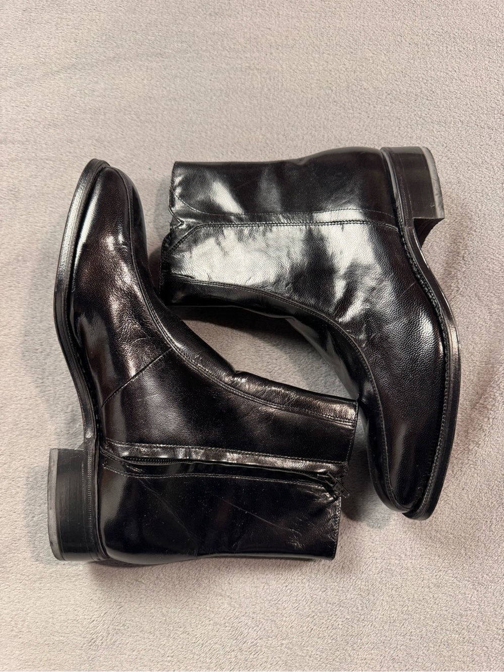 Florsheim Men’s ‘Duke’ Bike Toe Black Leather Zipper Ankle Boots
